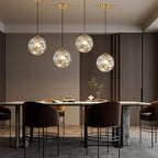Modern Amber Concave Glass Pendant Light, Kitchen Island Lighting Single Globe Pendant Light Fixtures Century Kitchen Island Pendant Lighting for Bedroom Living Dining Room Light （Without Bulb） - color: Amber-1 Light-1PC