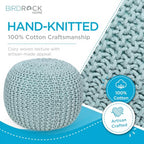 BIRDROCK HOME Round Pouf Ottoman Foot Rest - 18.5”x18.5”x15” Boho Compact Comfortable Soft Cotton Braided Foot Stool with Bean Bag Filling for Living Room, Bedroom, or Nursery (Sage Green) - color: Sage Green