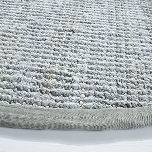 SAFAVIEH Natural Fiber Collection 5' Round Grey NF730F Handmade Farmhouse Premium Jute Area Rug - color: Grey, size: 5' (Round)
