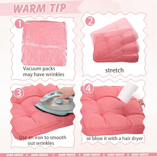 Gerrii 8 Pieces Floor Cushions for Kids Classroom Flexible Floor Seating Cushions Pillows for Home School Kindergarten Daycare Nursery(Square,Pink and Green Series) - color: Pink and Green Series, style: Square