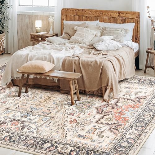 12x15 Area Rugs for Living Room - Large Carpet Ultra Thin Soft Washable Oriental Vintage Floral Distressed Big Indoor Carpets for Bedroom Nursery Dorm Home Decor Aesthetic - Multi Color - color: Multi Color, size: 12' x 15' (Rectangular)