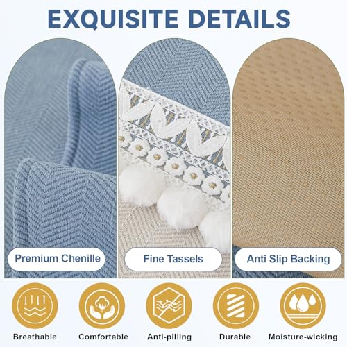 VClife Modern Couch Cover, Non Slip Dog Sofa Cover, Blue, 35.4" x 63" | Pet-friendly Sofa Covers, Scratch-resistant, Waterproof, Non Slip That Stay Firmly In Place, Durable and Machine Washable - color: 01# Blue, size: 35.4" x 63"