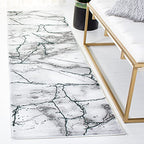 SAFAVIEH Craft Collection Runner Rug - 2'3" x 8', Grey & Green, Modern Abstract Design, Non-Shedding & Easy Care, Ideal for High Traffic Areas in Living Room, Bedroom (CFT877Y) - color: Grey/Green, size: 2'3" x 8' (Runner)