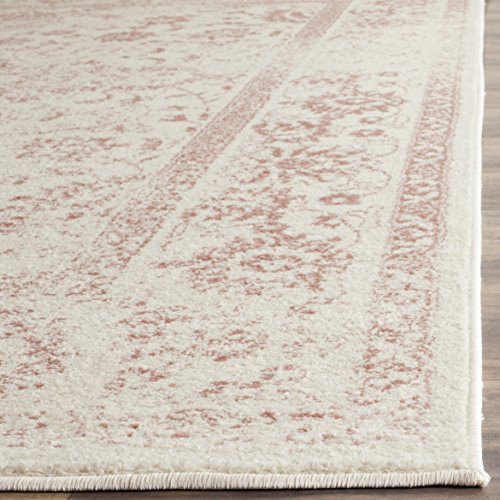 SAFAVIEH Adirondack Collection Accent Rug - 2' x 3', Ivory & Rose, Distressed Vintage Floral Design, Non-Shedding & Easy to Clean, Ideal for Front Door, Kitchen, Entryway, Foyer (ADR109H) - color: Ivory/Rose, size: 2' x 3' (Rectangular)