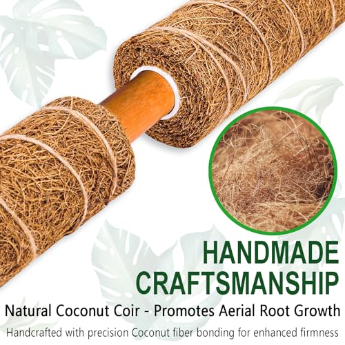 Soupiar 4 Pack 22 Inch Stackable Moss Pole - Thick & Sturdy Natural Coir Totem Plant Support & Garden Stakes for Monstera & Pothos, Indoor Climbing Vining Houseplants, 70" H Max - color: 4*22 inch