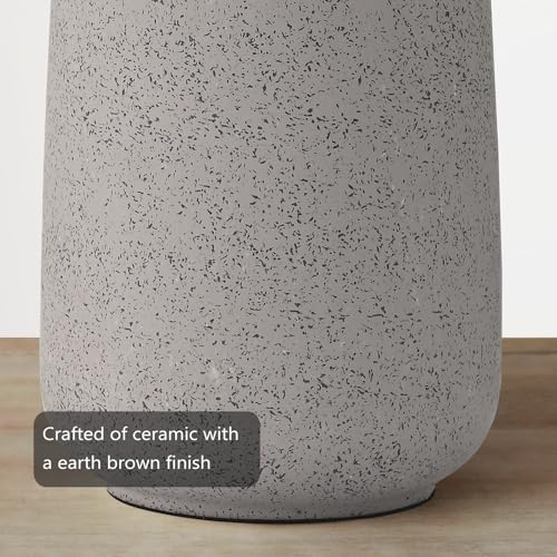 BrightWe Earth Brown Ceramic Table Lamp Set of 2 Tall 22in Lamps for Living Room End Table Bedroom Farmhouse Rustic Lamp Set Bedside Nightstand Lamps Set of Two Side Table Lamps, 22IN - color: Earth Brown, size: Large