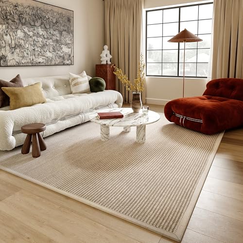 Rugs USA 11'6" x 14'6" Patricia Handmade Jute and Wool Indoor Area Rug, Solid Farmhouse Design, Natural Fiber, for Bedroom, Living Room, Hallway, Office, Kitchen, Entryway, Ivory - size: 11'6" x 14'6" (Rectangular)