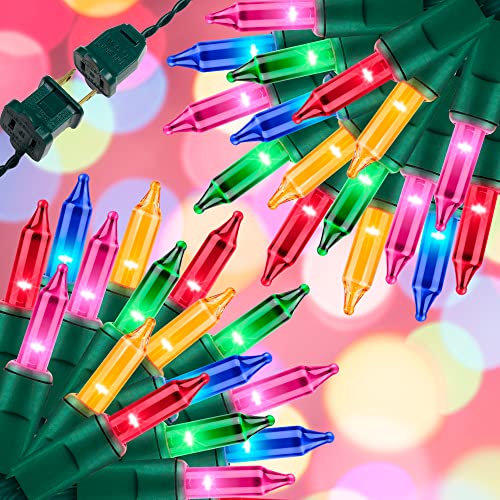 100LIGHTS Multi Extra-Bright with End Connectors Christmas Decorative Lights 5.98m UL Certified Mini String Light Set Waterproof for Home Garden Holiday Christmas Tree Party Patio Wedding - color: Multicolor, size: 100 COUNT-1PACK