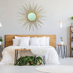 24'' Gold Sunburst Wall Mirror Boho Home Decor Mordern Round Hanging Wall Art for Living Room/Bedroom/Bathroom/Entryway