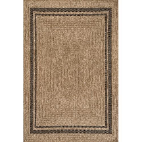 Beverly Rug Easy Jute Bordered Rug 5x7 Washable Durable Indoor Outdoor Area Rugs for Living Dining Room Patio Office Stain Resistant Non Shedding Casual Indoor Outside Carpet 5 x 7 Natural - color: Bordered/Natural-black, size: 5' x 7' (Rectangular)