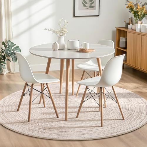 Asrug Imitation Jute Low Pile Round Rug Area Rug Washable Non-Slip Circle Rug Soft Plush Touch Circle Rugs Round for Kitchen Bathroom Living Bedroom Nursery, Carpet 4ft /48 inch/122 cm Khaki - color: Khaki, size: 4ft