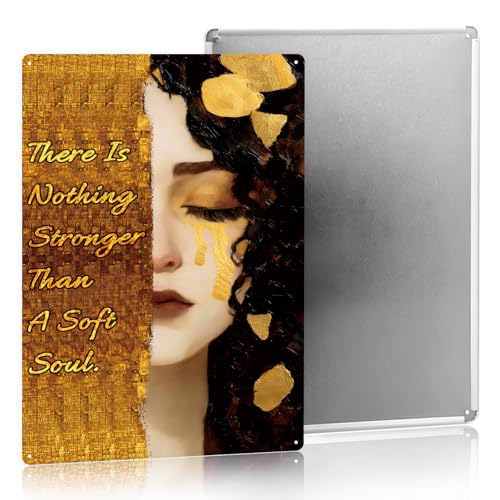 Aesthetic Bedroom Decor Positive Affirmations Wall Decor Inspirational Quotes Vintage Gifts For Women 8×12 Inches Tin Sign - color: Soft Soul, size: 8×12Inches
