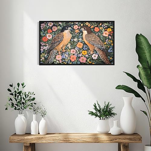 Falcons William Morris Wall Art Poster Prints, Vintage Flowers Tapestry, Floral Decor for Living Room, Bedroom, Office, Bathroom AA12 (Falcons, 24 x 48 inches (1 Panel), Unframed) - color: Falcons, size: 24 x 48 inches (1 Panel)