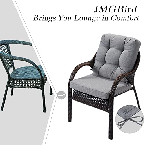 JMGBird Seat/Back Outdoor Chair Cushion Tufted Pillow, Deep Seat Cushion Set 22"x22", Outdoor Cushion for Patio Furniture - color: Grey, size: 22"×22"