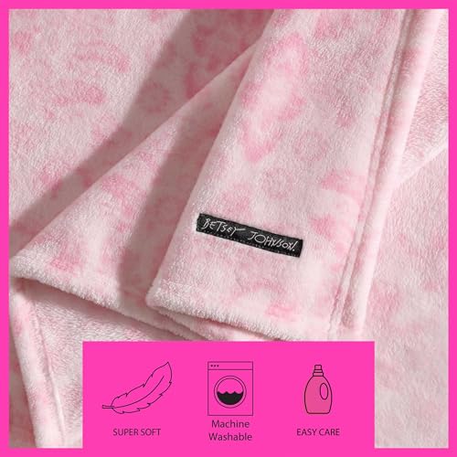 Betsey Johnson - Blanket, Buttery-Soft Throw Blanket for Couch or Bed, Boldly Plush & Oversized Bedding (Betsey Damask Pink, 50" x 70") - color: Betsey Damask Pink