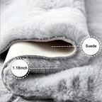Ghouse Grey 8x10 Area Rug Fluffy Faux Rabbit Fur Grey Rug Plush Shag Fuzzy Rug for Living Room Bedroom, Playing Room, Nursery Room - color: Grey, size: 8x10Ft