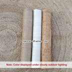 Shatex Burlap Rug 5x8ft, Handmade Braided 100% Natural Jute Rug for Bedroom & Living Room, Off-White - color: Off-white, size: 5' x 8' (Rectangular)