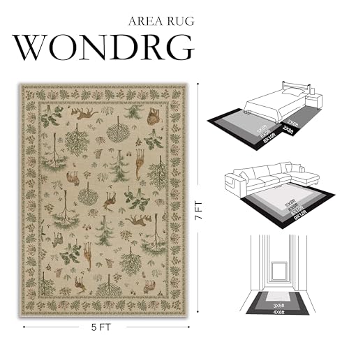 2.6x8 Easy Jute Runner Rug Washable Brown Printed Hallway Outdoor Rug for Patio Lightweight Non Slip No Sheding Carpet Entryway Bathroom Backyard Porch Kitchen - color: Jungle | Brown, size: 2.6'x8'
