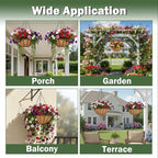 4 Pack 10 Inch Hanging Baskets for Plants Outdoor Metal Hanging Planter Basket with Coco Coir Liner Hanging Flower Baskets Hanging Flower Pots Holder for Garden, Patio(Watermelon) - size: 10 Inch, style: Garden