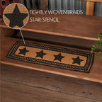 VHC Brands Farmhouse Primitive Jute Black Thanksgiving Stair Tread Stencil Stars Rect Latex 8.5"x27" - size: 3" x 2" (Rectangular)