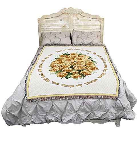 Pure Country Weavers Bundle of Yellow Roses Blanket - Those We Love Don't Go Away - Sympathy Bereavement Gift Tapestry Throw Woven from Cotton - Made in the USA (72x54) - color: Yellow Roses, size: 72" x 54"