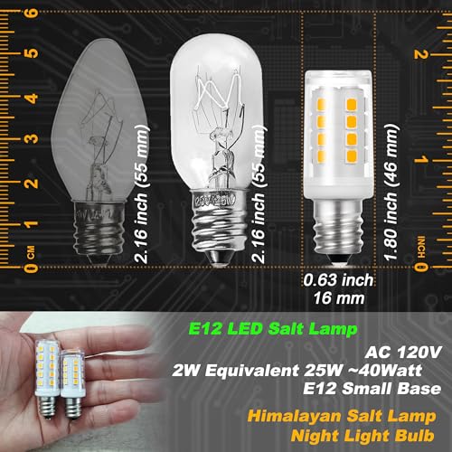 E12 LED Night Light Bulb 25W-40W Replacement AC120V 2W 2700K Warm White Candelabra Base E12 C7 for Himalayan Salt Lamp Dryer Refrigerators Decoration Christmas Lighting Bulb, 300lm, 4 Pack - color: 2700k Warm White, size: 2 Watt-Non-dimmable-4 Pack