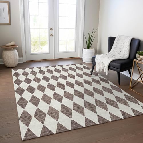 Addison Rugs Chantille ACN578 Brown 10' x 14' Indoor Outdoor Area Rug, Easy Clean, Machine Washable, Non Shedding, Bedroom, Living Room, Dining Room, Kitchen, Patio Rug - color: Brown, size: 10' x 14' (Rectangular)