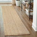Chardin home Hand Woven Natural Jute Braided Rug – 2x8 Rectangula | Rustic Boho Farmhouse Style | Solid Natural Fiber Rug for Hallway, Entryway, Kitchen, Bedroom, Dining Room, Study, Office - size: 2' x 8' (Rectangular)
