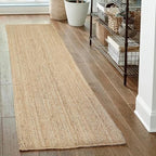 Chardin home Hand Woven Natural Jute Braided Rug – 2x8 Rectangula | Rustic Boho Farmhouse Style | Solid Natural Fiber Rug for Hallway, Entryway, Kitchen, Bedroom, Dining Room, Study, Office - size: 2' x 8' (Rectangular)