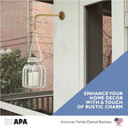 Ilyapa 4 Pack Metal Plant Wall Hanger Hooks - 7 in. Hook for Hanging, Baskets, and Macrame, Indoor Hangers in Rustic Brass Finish, Wall Planters
