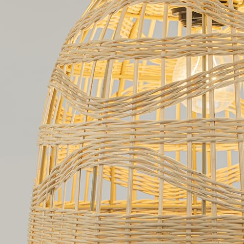 Modern Japandi Handmade Rattan Pendant Light (Dome)