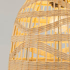 Modern Japandi Handmade Rattan Pendant Light (Dome)