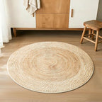 Asrug Imitation Jute Low Pile Round Rug Area Rug Washable Non-Slip Circle Rug Soft Plush Touch Circle Rugs Round for Kitchen Bathroom Living Bedroom Nursery, Carpet 3ft /36 inch/91 cm Brown - color: Brownline, size: 3ft