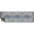GelPro Nevermove Artisan Accent Machine-Washable Chenille Textured GellyGrippers, 24x76, Taryn Dark Blue (Rug + Comfort Mat)