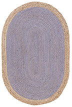 SAFAVIEH Natural Fiber Collection Area Rug - 2'6" x 4' Oval, Grey & Natural Brown, Handmade Jute, Braided Border Design (NF801F) - color: Grey/Natural, size: 2'6" x 4' (Oval)