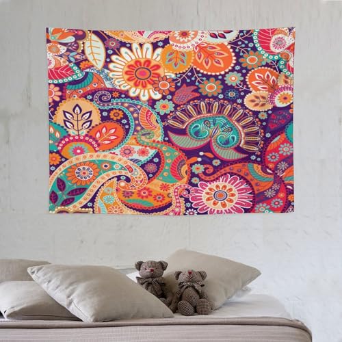 Vintage Boho Flower Tapestry Wall Hanging,Bohemian Blossom Colorful Mandala Flower Tapestries, Botanical Spring Multi Color Tapestry for Bedroom Home Hippie Wall Decor 40"x30" - color: Boho Floral-12, size: W40xL30in