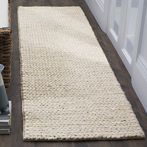 SAFAVIEH Natural Fiber Collection Runner Rug - 2'3" x 8', Ivory, Handmade Jute, Ideal for High Traffic Areas in Living Room, Bedroom (NF520A) - size: 2'3" x 8' (Runner)