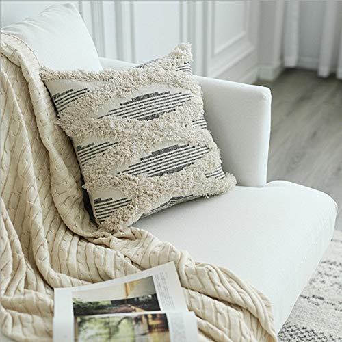LEVINIS Grey Throw Pillow Covers 18 x 18 Inch - Decorative Throw Pillow Covers for Sofa Couch Bedroom Living Room Car - color: Grey Striped, size: 18" x 18" (Pack of 1)