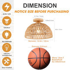 Boho Rattan Ceiling Light Fixtures Boho Lamp Shade Flush Mount Ceiling Light Hand-Woven Small Chandelier Wooden Base Chandelier Light for Hallway Bedroom Kitchen Nursery - color: Brown-Ceiling light