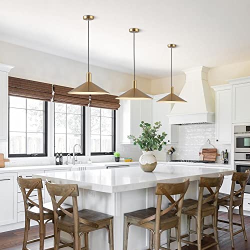 KCO Lighting Mid Century Modern Dome Pendant Light Large Farmhouse Island Lighting Gold Barn Pendant Lights Brass Kitchen Hanging Lights - color: Gold