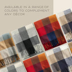 Pendleton Eco-Wise Washable Throw with Fringe 54" x 60" - 100% Wool, All Season, Washable, Soft and Durable Blanket for Home and Outdoor Adventures - Copper/Red - color: Copper/Red