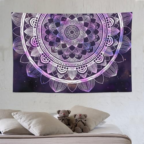 HZOHNAGO Mandala Tapestry Abstract Ancient Geometric Star Field Colorful Galaxy Pattern Printed Wall Tapestry Watercolor Abstract Wall Hanging for Bedroom Living Room Dorm 90" W x 60" H - color: Mandala-1, size: 90"L x 60"W