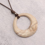 Leather Necklace for Women Long Boho Pendant Hippie Choker Necklace Bohemian Layered Leather Rope Wooden Jewelry Gifts - style: Large Pendant Necklace