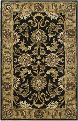 SAFAVIEH Classic Collection 3' x 5' Black / Gold CL252A Handmade Traditional Oriental Premium Wool Area Rug - size: 3' x 5' (Rectangular)
