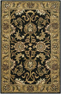 SAFAVIEH Classic Collection 3' x 5' Black / Gold CL252A Handmade Traditional Oriental Premium Wool Area Rug - size: 3' x 5' (Rectangular)