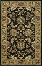 SAFAVIEH Classic Collection 3' x 5' Black / Gold CL252A Handmade Traditional Oriental Premium Wool Area Rug - size: 3' x 5' (Rectangular)