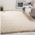 SAFAVIEH Natural Fiber Collection Area Rug - 5' x 8', Natural & Ivory, Handmade Boho Farmhouse Fringe Jute, Ideal for High Traffic Areas in Living Room, Bedroom (NF184A) - size: 5' x 8' (Rectangular)