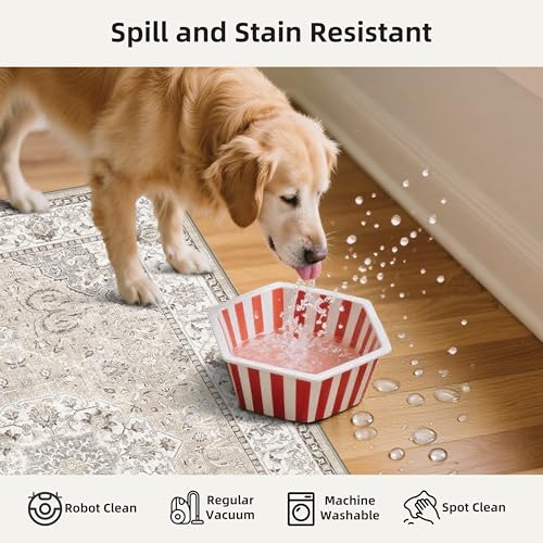 2-Piece Kitchen Runner Rug Set: Washable Non-Slip Floor Mats for Sink & Stove Cooking Area Soft Low Pile Water-Resistant Carpet for Dishwasher Fridge Fronts Durable Kitchen Island Mats(2x3+2x4,Beige) - color: Beige, size: 2x3+2x4