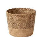Flower Pot Straw Weaving Flower Plant Basket Grass Planter Indoor Outdoor Garden Container for Decoration