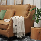EP Mode Fringed Mulberry Silk Throw Blanket for Sofa (Whisper White) - color: Whisper White